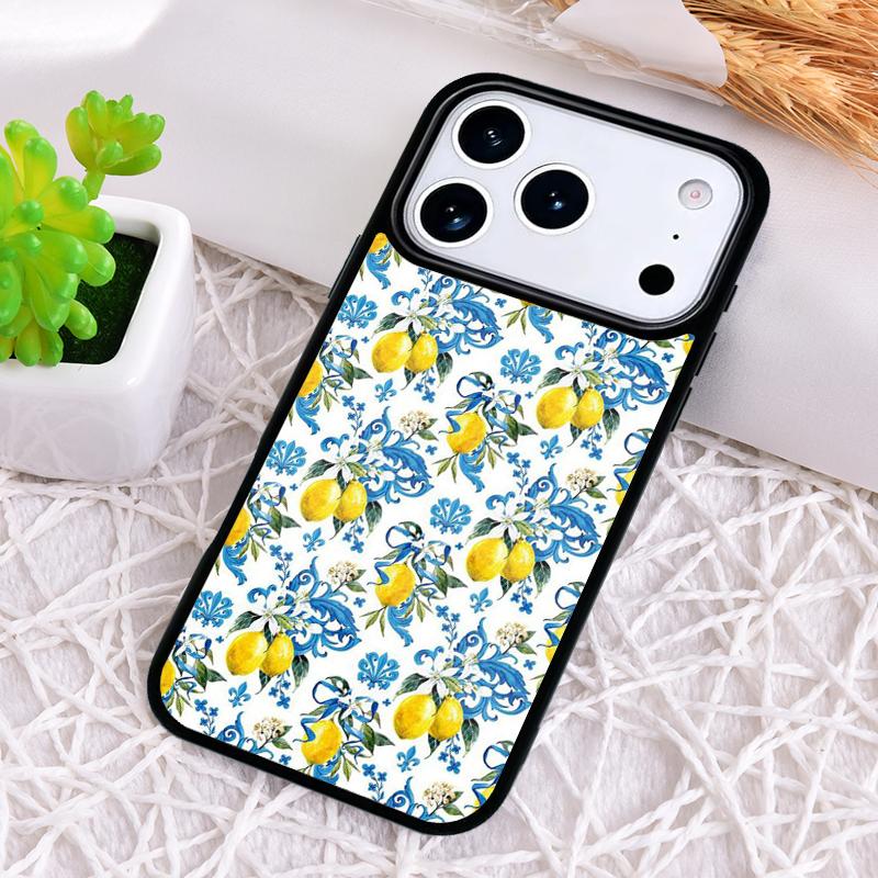 Средиземноморская лимонная противоударная чехол-накладка для iPhone 17 Air 16e 15 11 12 14 13 Pro Max