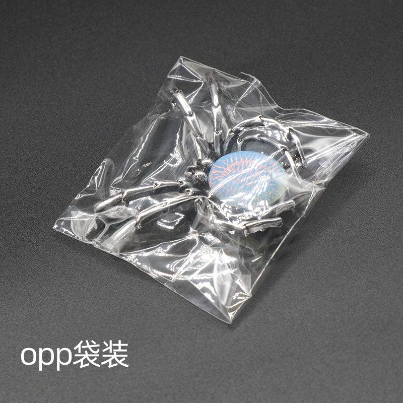 Alloy Inlaid Natural Crystal Agate Spider Brooch Pendant, Shell Gemstone 2-in-1 Pin for Women