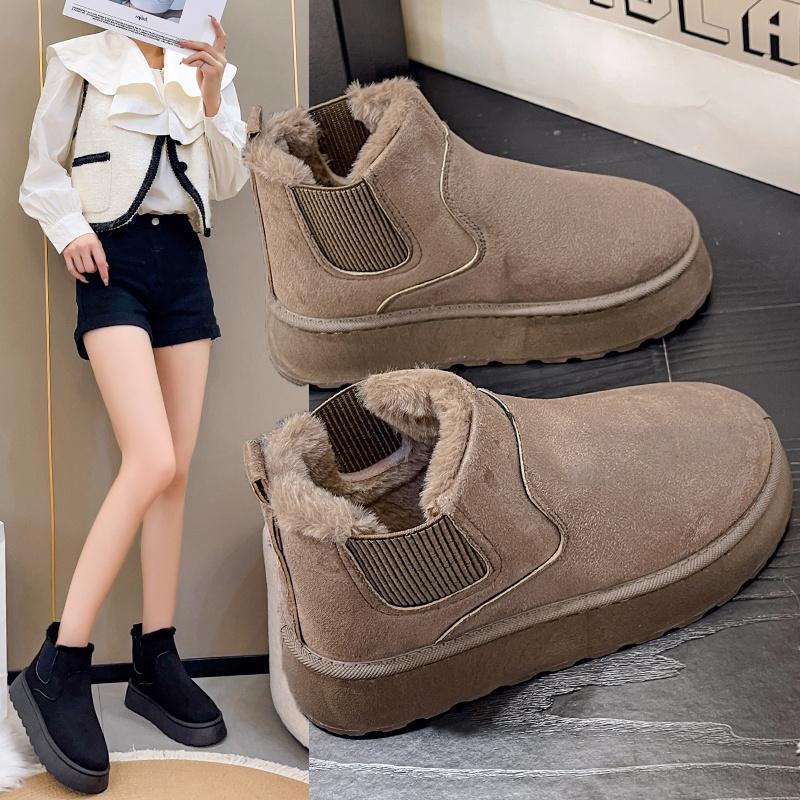 New Winter Women's Boots High-top Snow Boots Thickened Plush Warm Simple and Versatile Comfortable Cotton Shoes