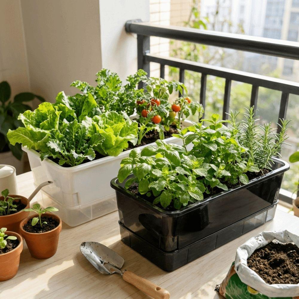 Thicken Seedling Tray Self Watering Plant Nursery Pot Growing Box Indoor Gardening