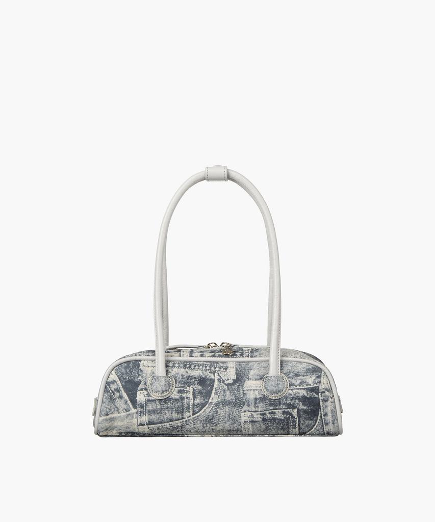 Margesherwood Soft Boston Ew Mini Piping_Light Gray Printed Suede+Crinkle