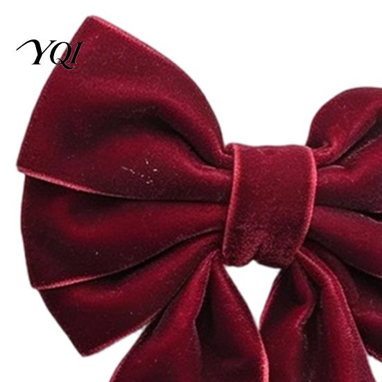 Soft Velvet Napkin Rings 6Pcs Bow Rings, Christmas Fabric Holders, Red Classic Table Ornaments Green for Dinner Holiday Party Decor