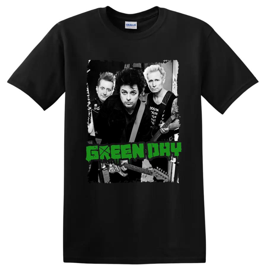 Green Day Punk Rock Band T Shirt Black And White Music Fan Tee Gift Concert Wear