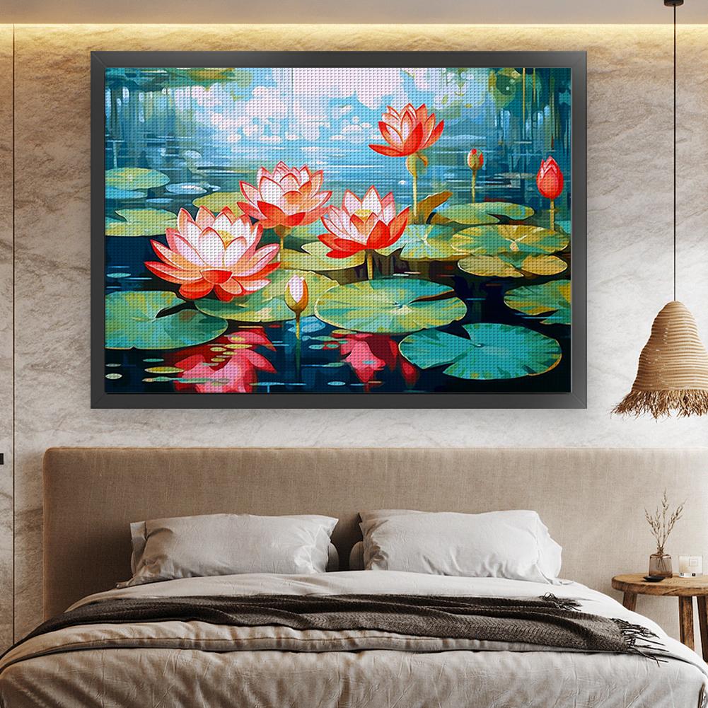 Полный комплект для вышивки крестиком из эко-хлопка 9CT Printed Flower Art