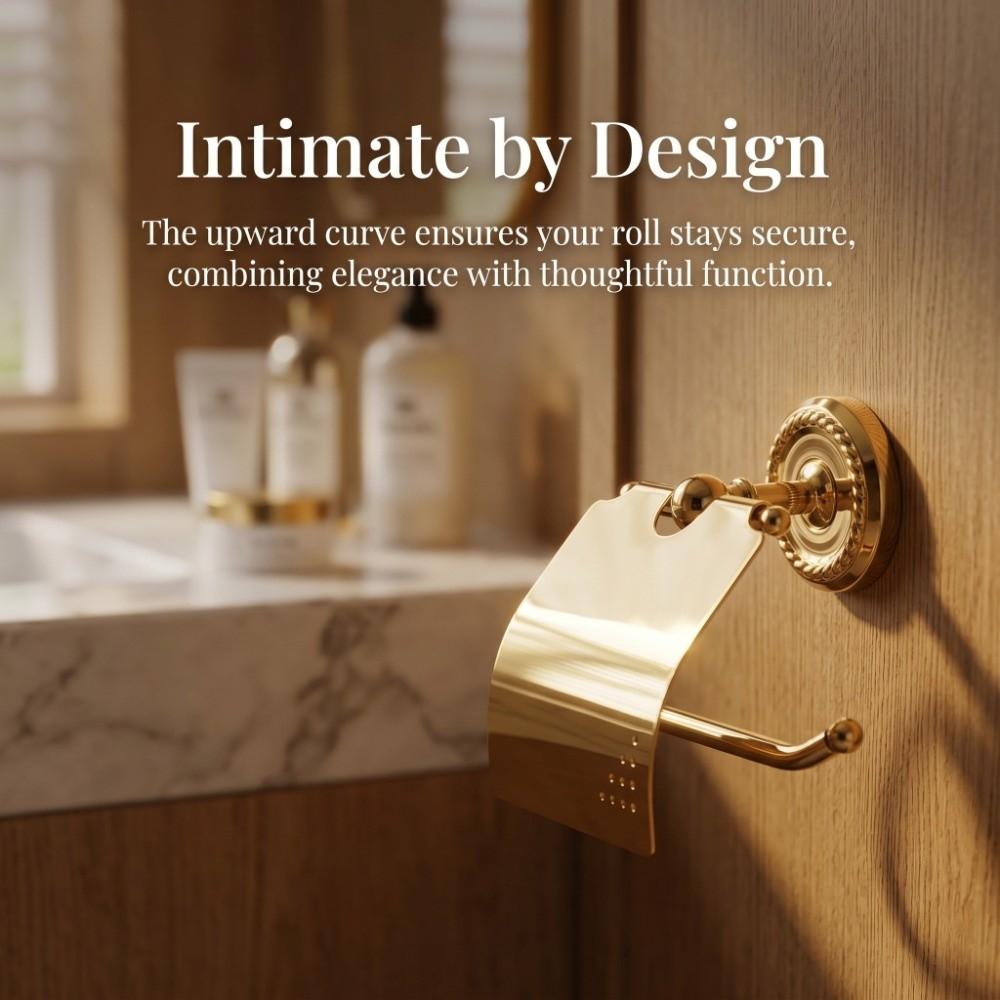 Exquisite Appearance Paper Roll Holder Copper Toilet Paper Holder Paper Towel Holder Space Saving