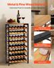 48 Bottle Wine Rack,8-Tier Iron Wine Bottle Holder With Wood Table Top,Freestanding Floor Display Wine Storage Shelves,For Kitchen Pantry, Cellar,