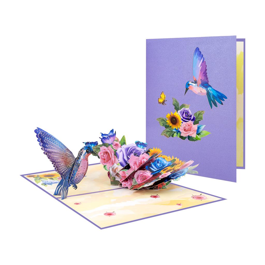 3D Hummingbird Pop Up Card for Birthday, Mother's Day