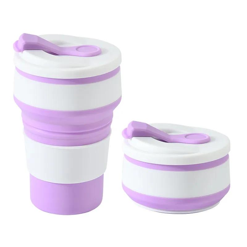 Портативная силиконовая складная чашка для путешествий на открытом воздухе, кофейная чашка, телескопическая чашка с защитой от падения, высокотемпературная чашка для воды