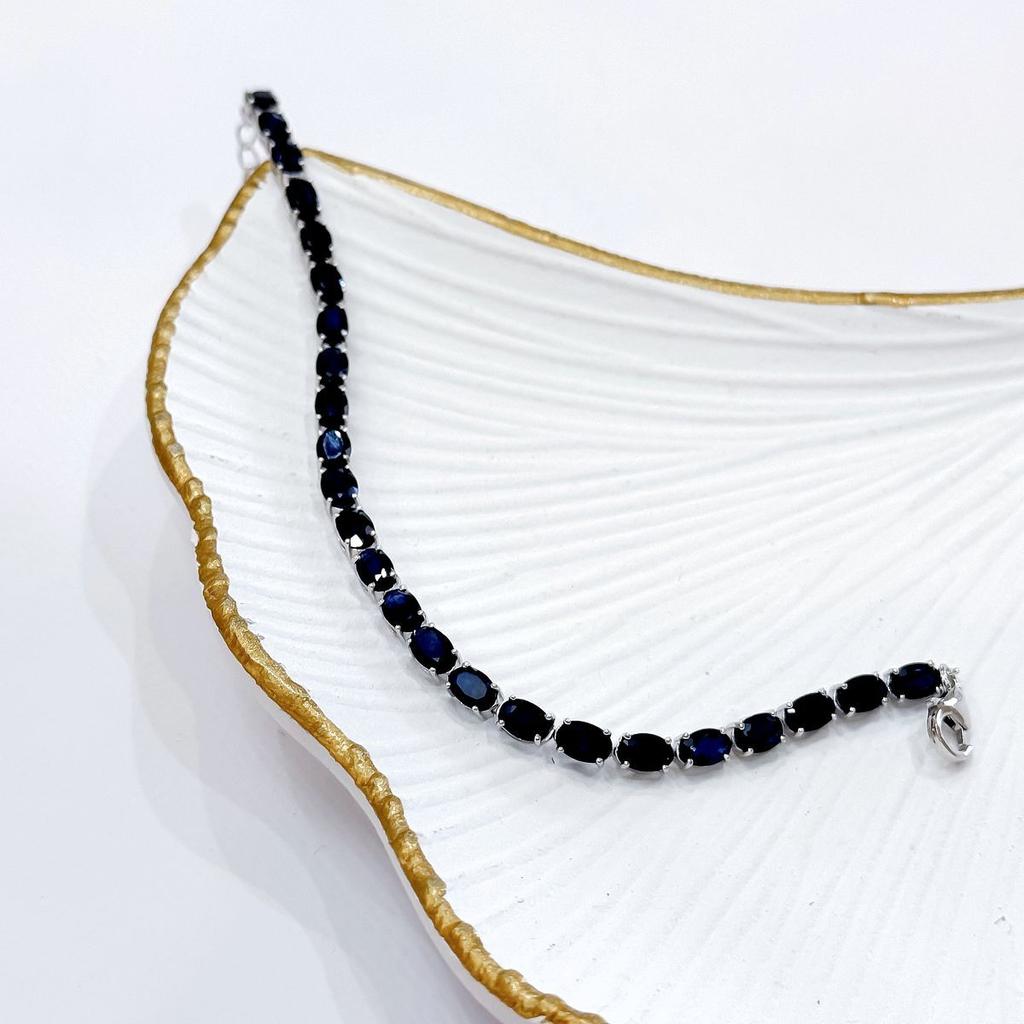 Серебряный браслет с натуральным сапфиром 13.832ct, вес изделия 8,08 гр (2166856)