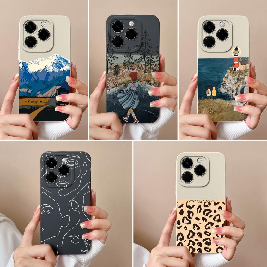 Для Infinix Zero 40 Hot 50i 50 Pro Plus Smart 9 Note 40X 4G 5G чехол черный белый цветовая схема узор жидкий тонкий силиконовый защитный чехол для Infinix