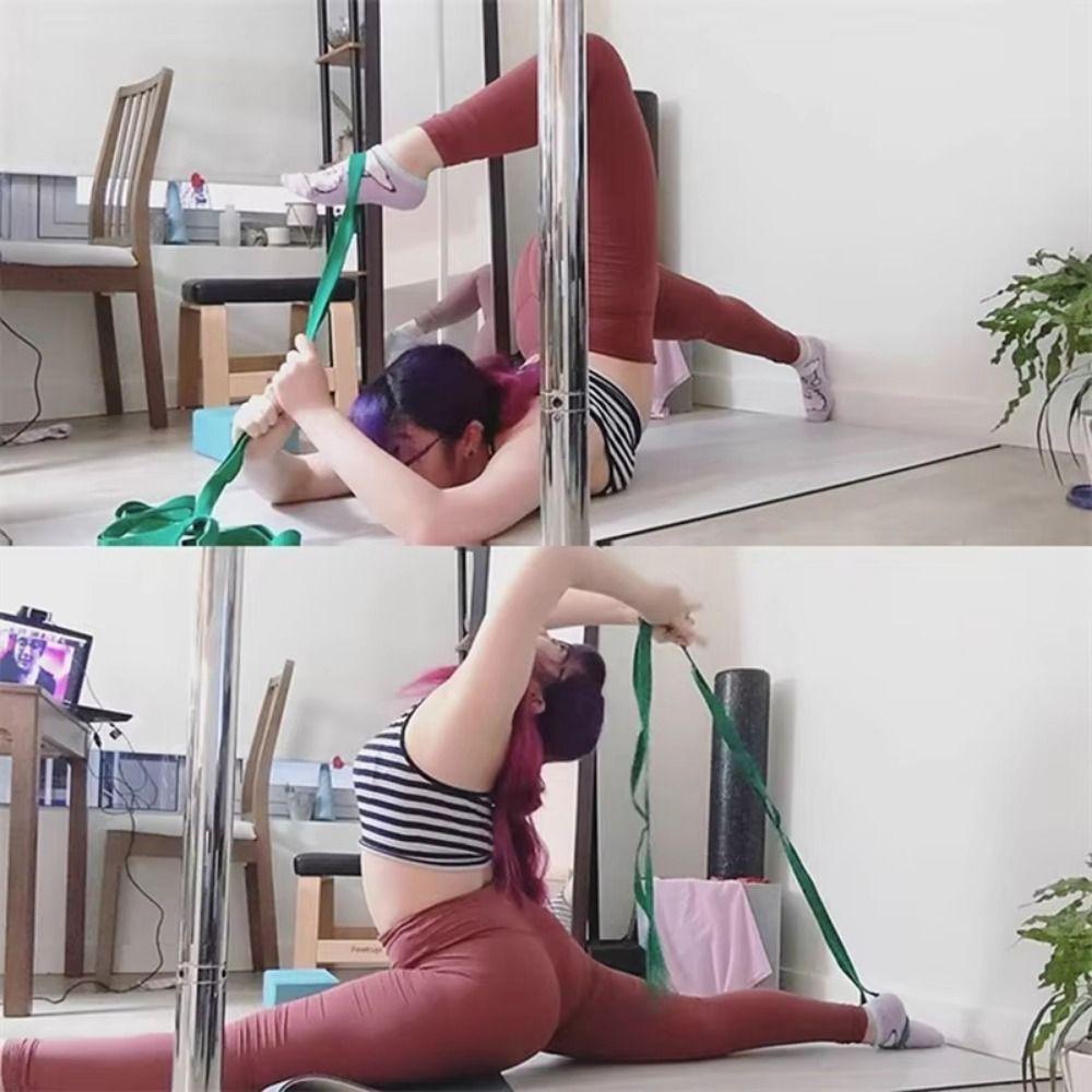 Adjustable Yoga Stretch Band 10 Loops Yoga Resistance Band Home Workout