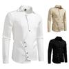 Autumn Men'S Solid Color Lapel Long Sleeve Shirt European Size Men'S Slant Placket Shirt Jacket