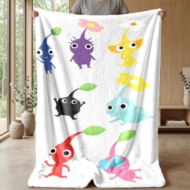 Soft Flannel Blanket Lightweight Cozy Bedroom Living Room CoverPikmin