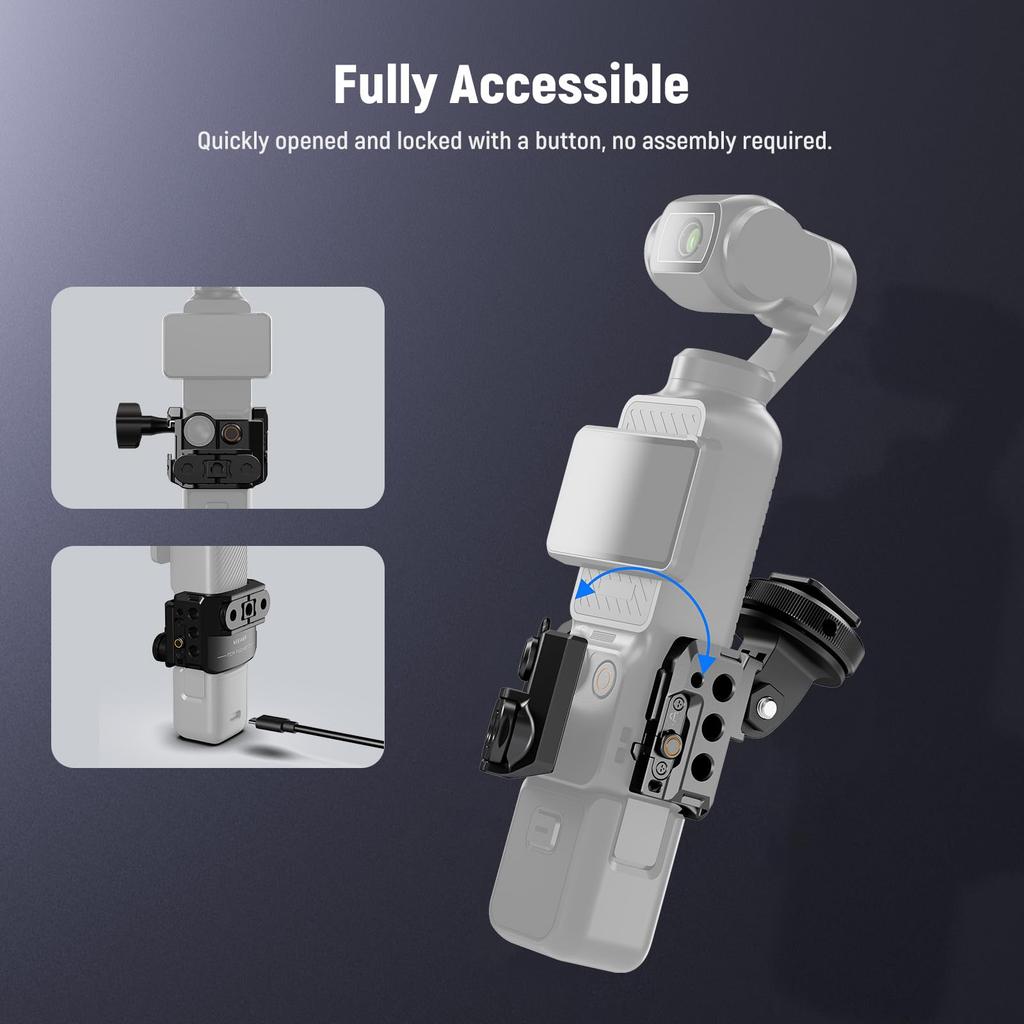 NEEWER Camera Cage Action Camera Adapter Compatible with Osmo Pocket 3 Action 2 AC009 PRO & &