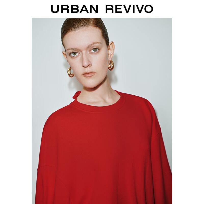 UR 2025 Autumn Women's Hollow Drawstring Round Neck Sweatshirt