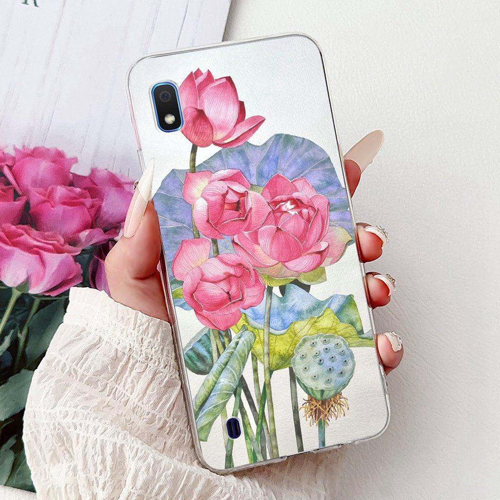 Прозрачный чехол для Samsung A10 SM-A105F Милые модные цветы Нарисованная задняя крышка Для телефона Samsung Galaxy A10 A105G A105M A105FN
