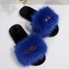 Fashion Women Summer Casual Fluffy Slippers with Fur Flat Non-Slip Slippers Furry Large Size Shoes Fur Slides Women Zapatos De Mujer