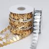 Элегантная ультразвуковая тисненая кружевная лента из золота и серебра для рождественской елки, праздничная подарочная коробка, упаковочные аксессуары, ювелирная лента, украшение для дома