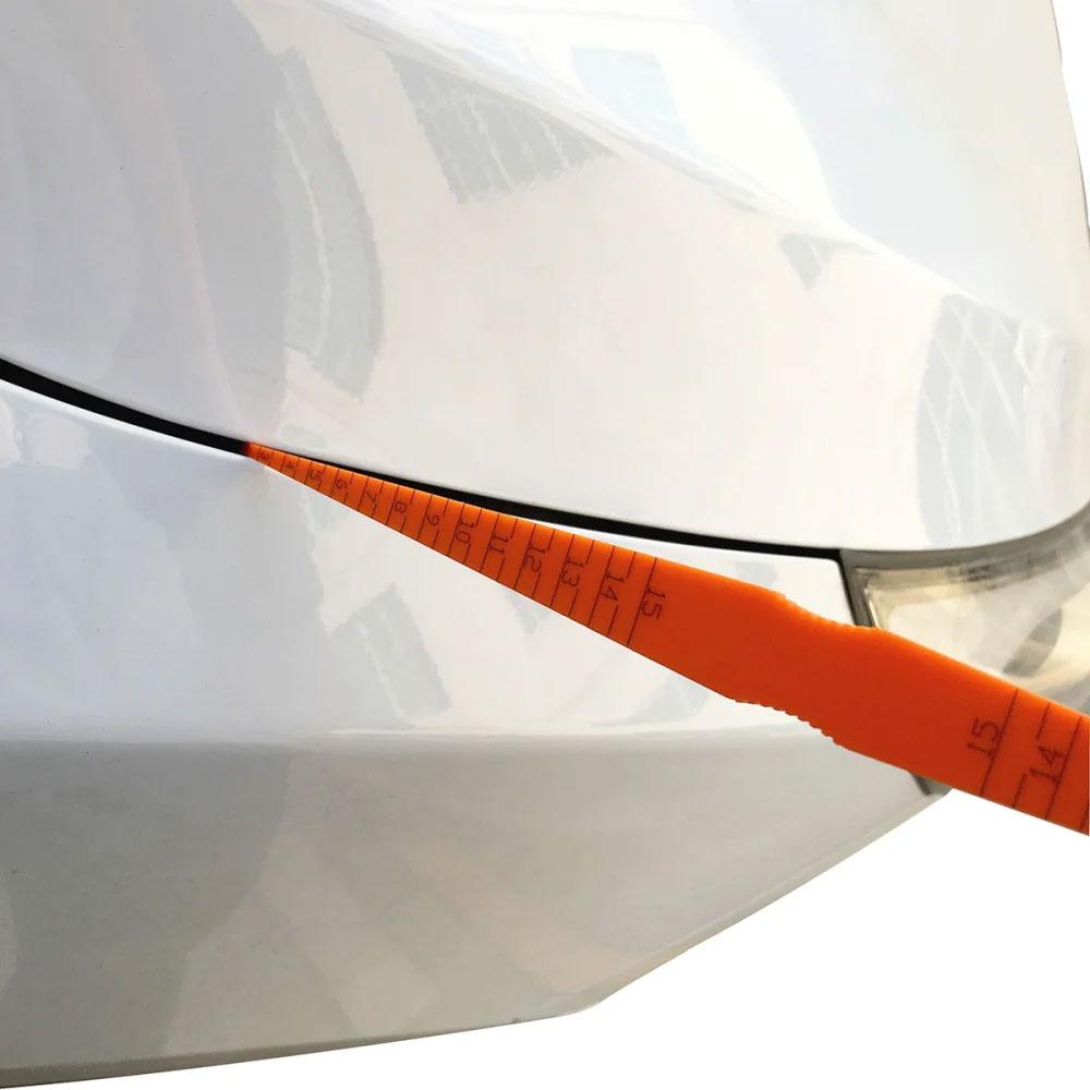Orange Car Body Panel Gap Measurment Tool Ruler Feeler Gauge Car Taper Gap Inspection Tools Inch Car Alignment Door Rangefinder