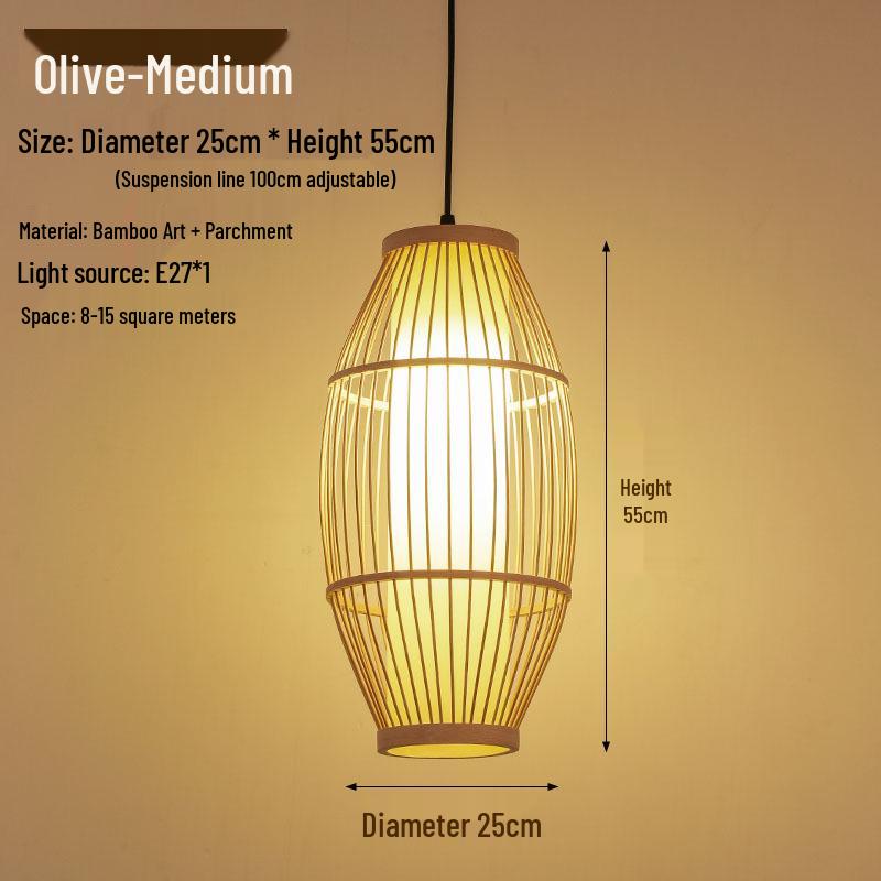Retro Zen Bamboo Weaving Pendant Lamp for Restaurants & Teahouses
