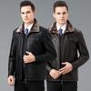 Осенние и зимние кожаные куртки для мужчин, бархатные короткие, кожаные куртки среднего возраста, цельнокроеные куртки с меховыми лацканами для мужчин, утепленная одежда для папы