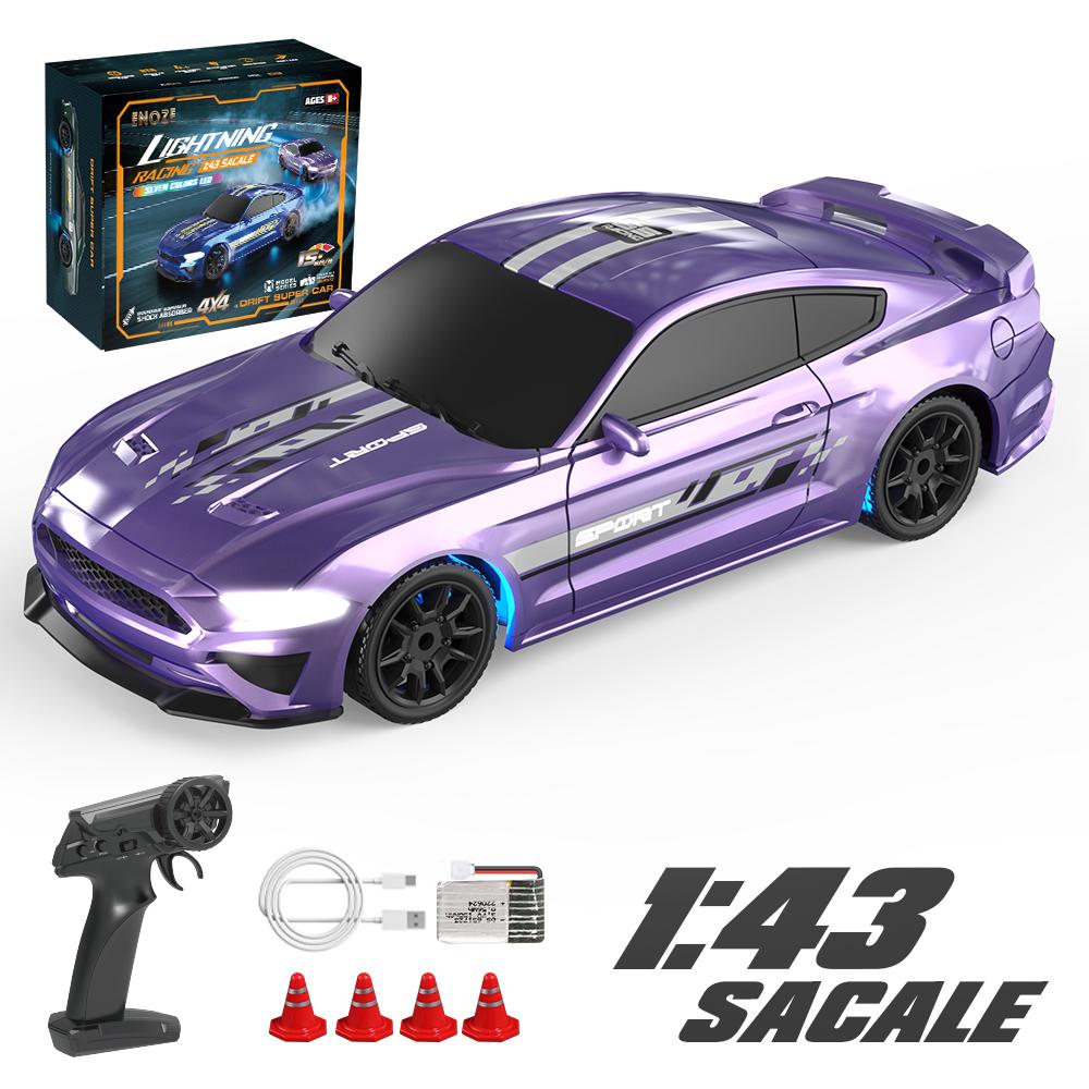 1/43 масштаб Drift Car 15 км/ч 4x4 радиоуправляемый гоночный высокоскоростной автомобиль RTR с 7-цветными светодиодными огнями машинки игрушки для детей