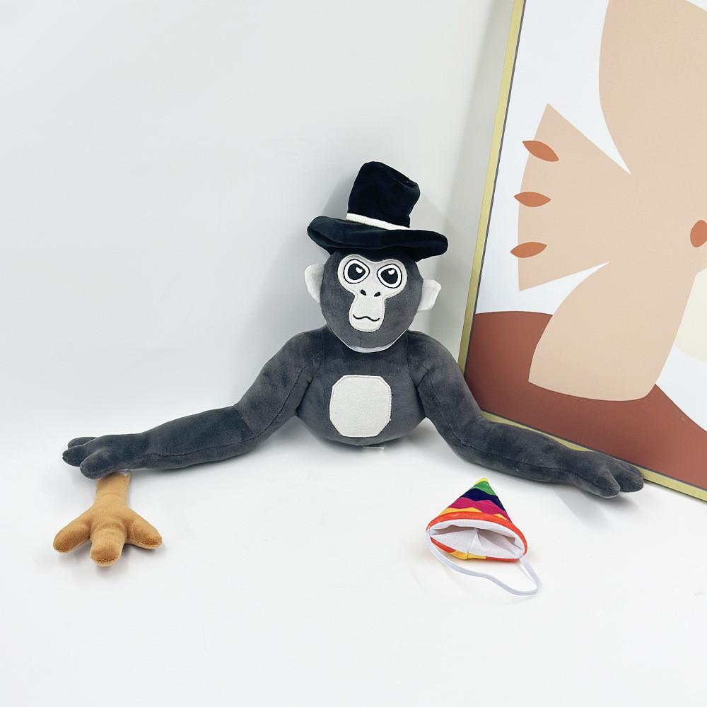 Новая плюшевая игрушка Gorilla Tag Monke, мягкая кукла с шляпой, высотой 25 см