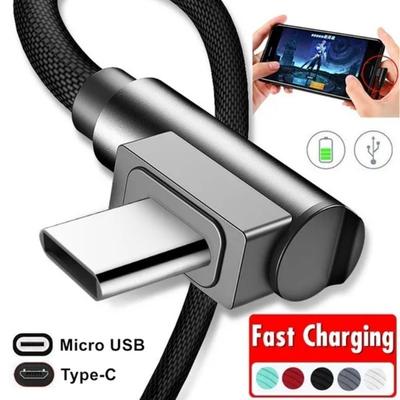 1 Кабель-зарядник USB Type-C с угловым разъемом 90°, кабель для быстрой зарядки micro USB, кабель-адаптер для синхронизации данных (1.5M)