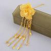 Ethnic Style Golden Tassels Hair Fork Ancient Silver Rose Hair Sticks  Wedding