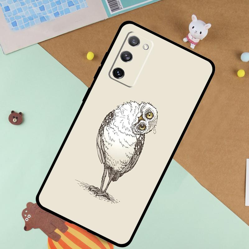 Cute Owl Cartoon Soft Case For Samsung Galaxy S25 Ultra S9 S10 S20 S22 S21 Plus S23 FE S24 Ultra Funda Cover