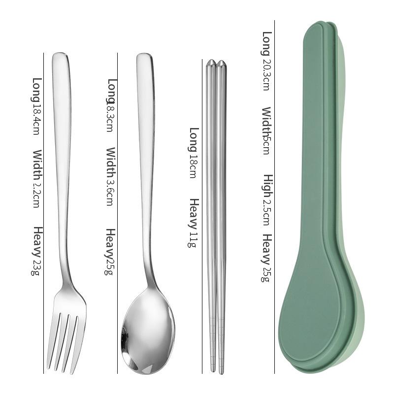 Набор из четырех столовых приборов с коробкой из нержавеющей стали корейские столовые приборы ложка вилка палочки для еды ложка в форме коробки столовые приборы для путешествий