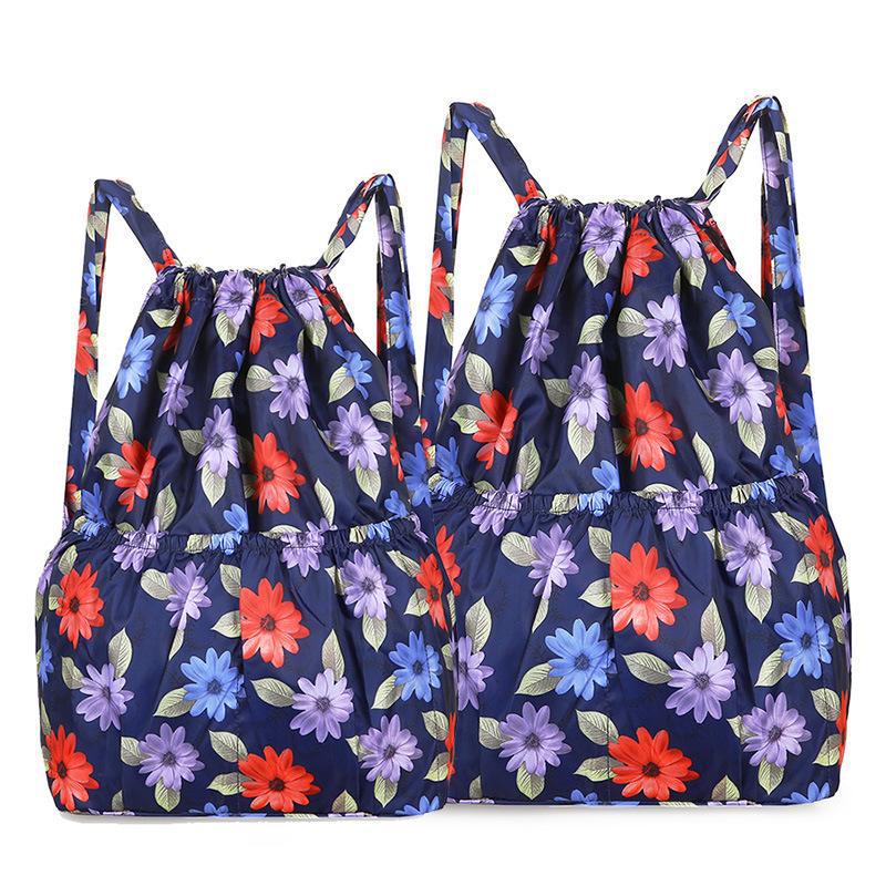 Женский складной рюкзак большой вместимости с завязками - легкая сумка для путешествий и покупок на открытом воздухе