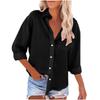 Women's Fashion Lapel Single Breasted Pocket Long Sleeve Solid Colour Casual Shirt Top