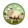 Круглая металлическая табличка-венок с изображением овцы в деревенском стиле, 20 см, алюминиевый настенный декор для кафе, сада