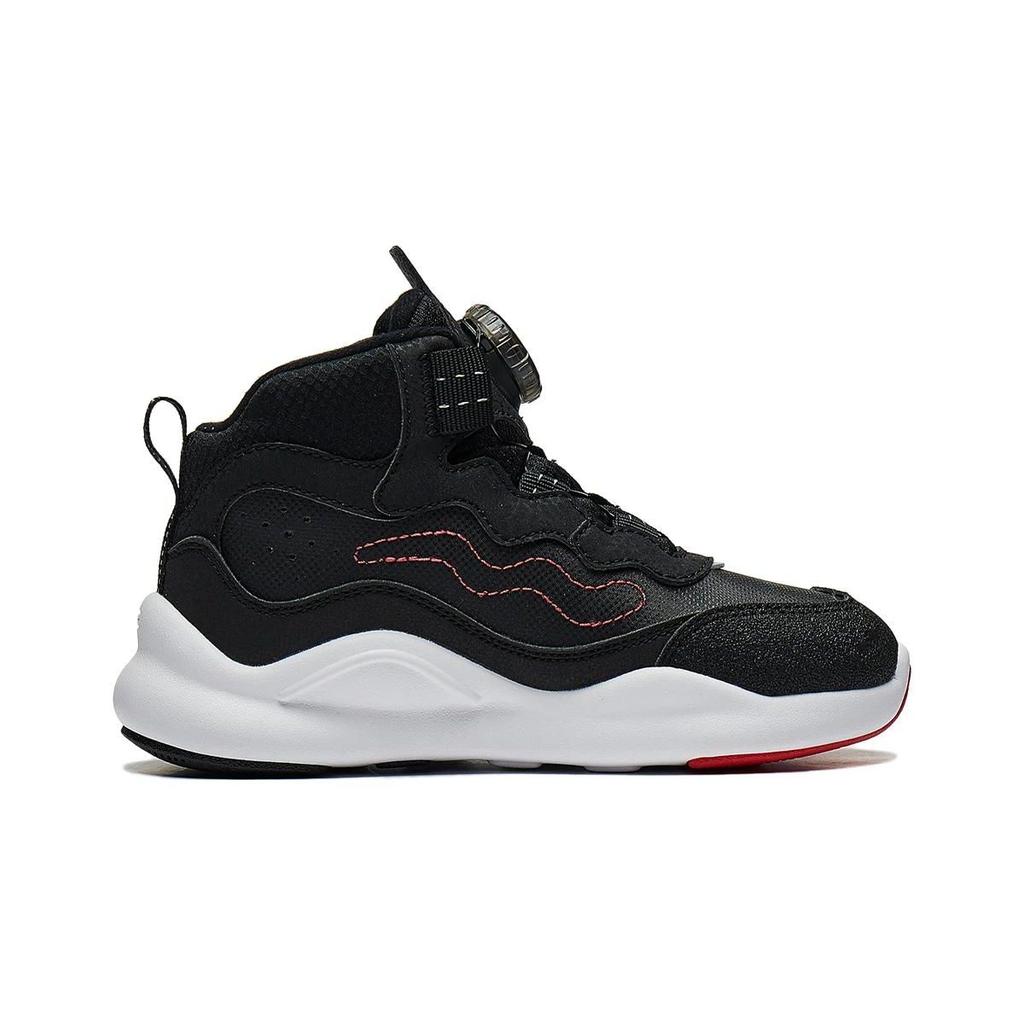 Li Ning Kids Yu Lei V2 Reflective Shock Absorption Mid-Top Running Shoes Kids Running Shoes Black YKNT110-15