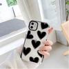 Ins Интернет-знаменитость тот же iPhone13 простой черный любовь чехол для мобильного телефона Apple 16Pro двухцветный прозрачный мягкий чехол 17