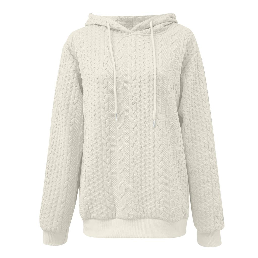 Женские толстовки с длинным рукавом, повседневные однотонные толстовки с капюшоном на шнурке для женщин, пуловер