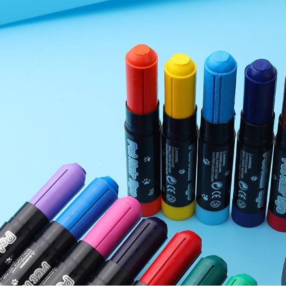 6 Colors Pet Hair Dye Water Soluble Pet Hair Dye Stick Colorful Temporary Colors Hair Care