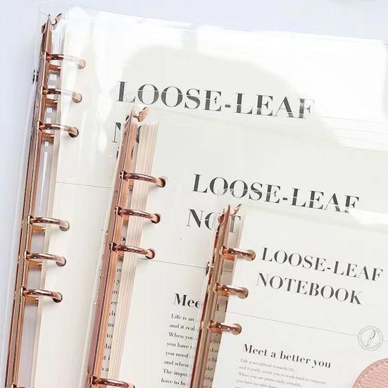 Planner Notebook Simple Style Easy To Carry Transparent Journal Book Loose-leaf Notepad for Students