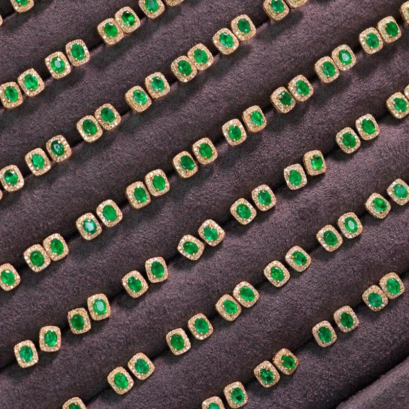 Новые квадратные серьги изумрудно-зеленого драгоценного камня для женщин, сверкающие изысканные модные серьги-гвоздики, повседневные ювелирные аксессуары