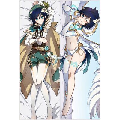 Dakimakura Аниме Venti Genshin Impact Декольте Обнаженная попа Большая грудь Двусторонний принт Подушки для тела в натуральную величину Чехол для взрослых