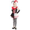Girl’s Jester Clown Costume Halloween Kids Circus Scary Villain Tutu Dress Tight