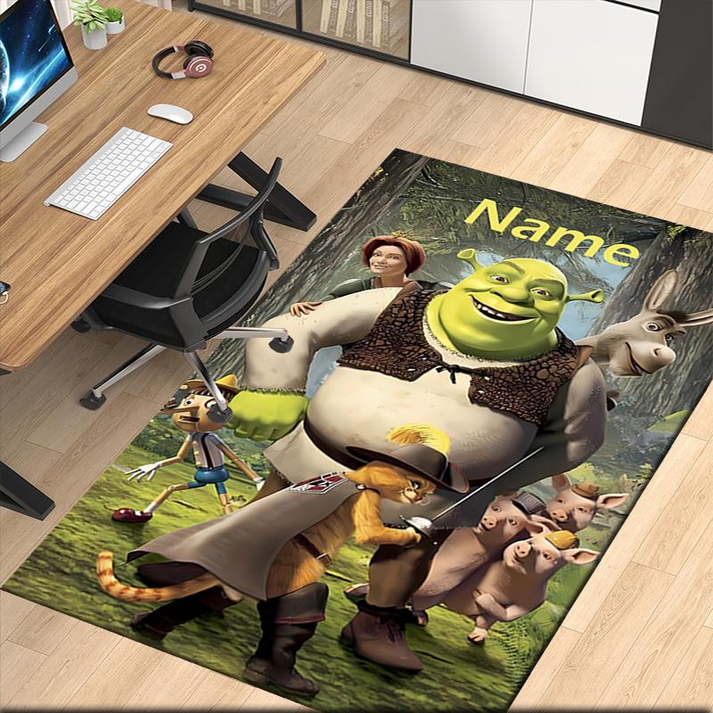 Custom Name Shrek Printed Carpet, for Office Chair Living Room Bedroom Kitchen Room Decor Gifts.