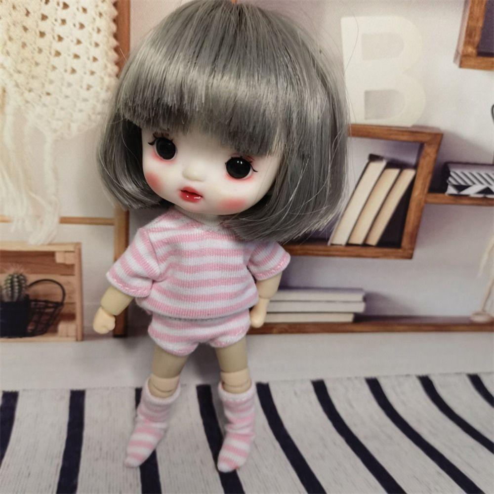 Shorts Socks Doll Underwear T-shirt OB11 Striped Tops DIY Toy Ob11 Doll Clothes  Boy Girl Gift