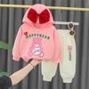 Комплект Худи и Спортивные Штаны для Девочки Счастливый Медведь С Бантом Подходит для Малышей