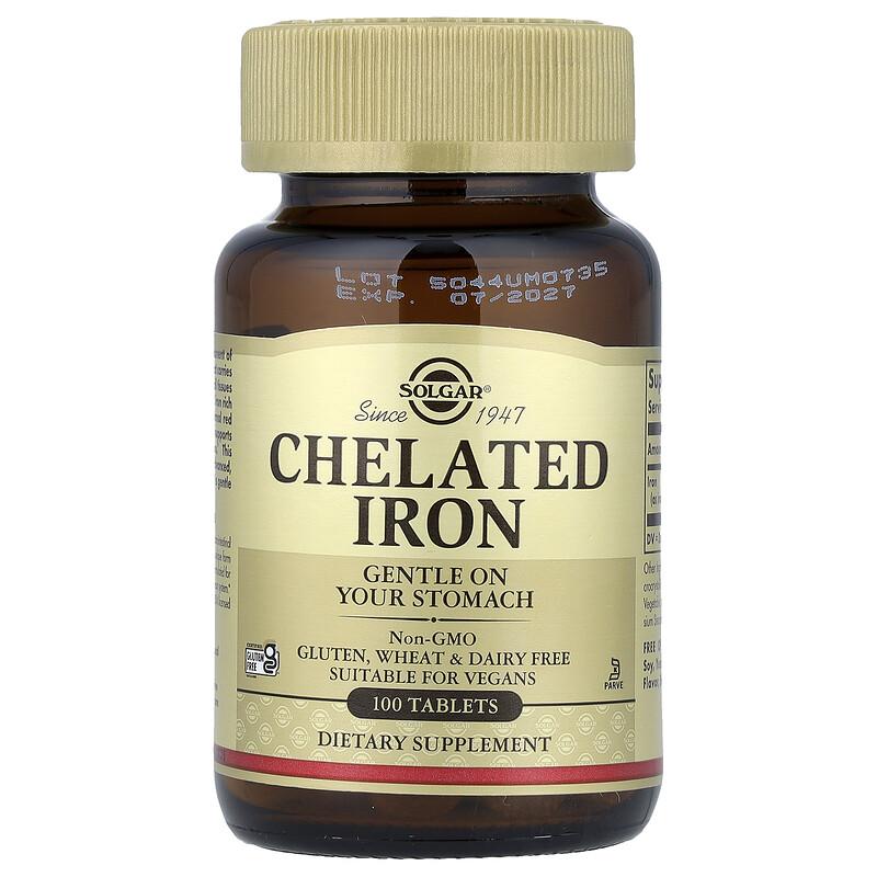 Chelated Iron, 100 Tablets (25 mg per Tablet)