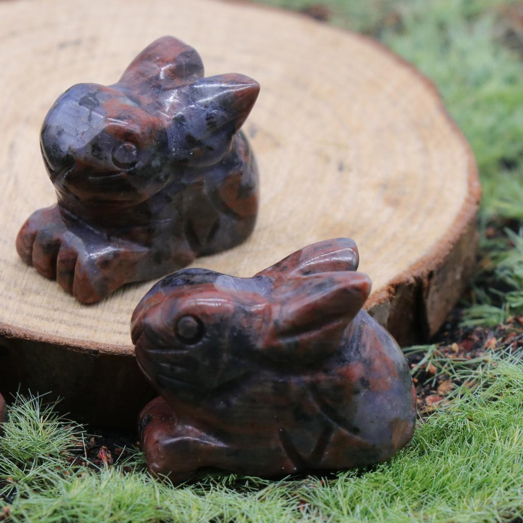 Статуя кролика из натуральных камней, резные фигурки животных, целебные кристаллы, декор для комнаты, драгоценный камень, брелок для рукоделия