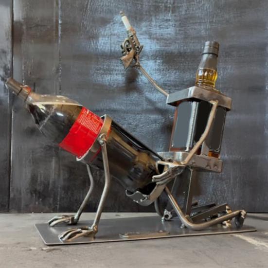 Metal Cocktail Bottle Stand Beverage Display Rack for Wine Champagne