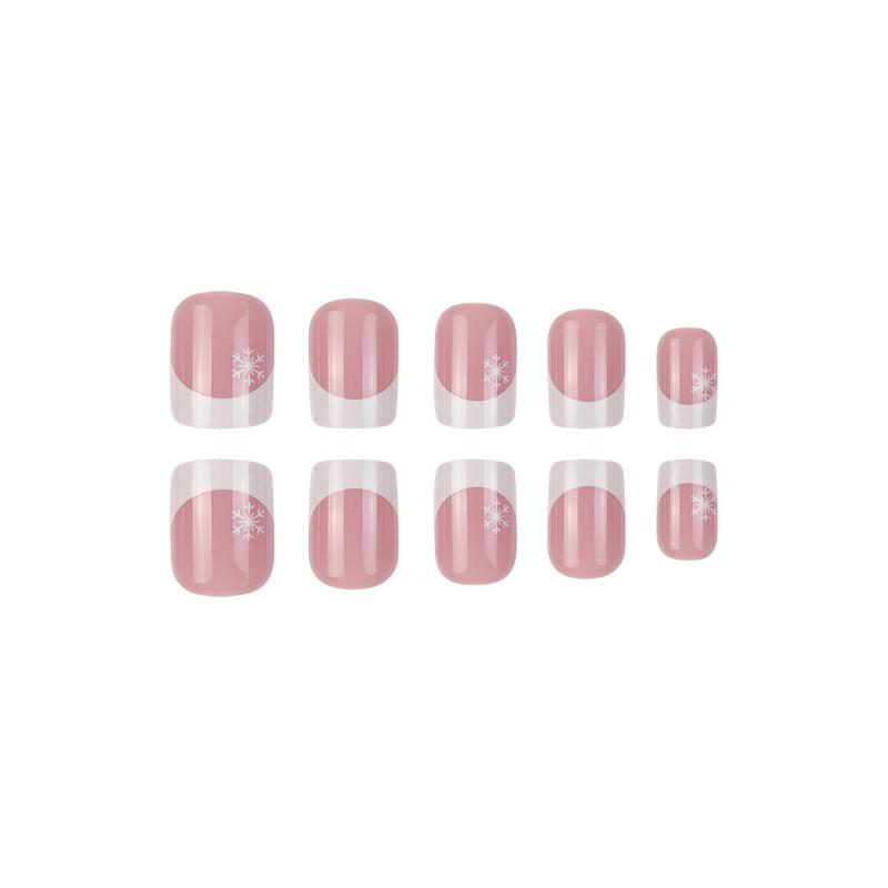 Short Press-On Nails Set With Floral Design Minimalist False Women Wearable Nail Tips In Multiple Colors