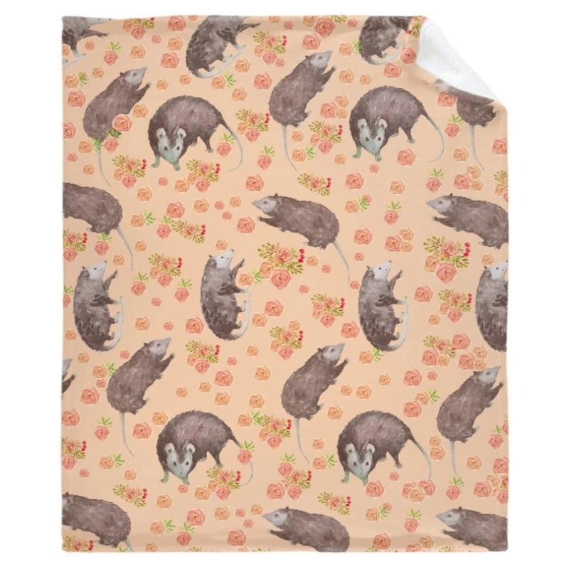 Confused Possum Theme Soft Blanket High Quality Flannel Blanket Warm Sofa Blanket Decorative Blanket Universal In All Seasons